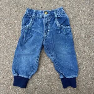 Vintage 80s OshKosh B'Gosh 2T Pleated Baggies Jeans Snap Talon Zipper